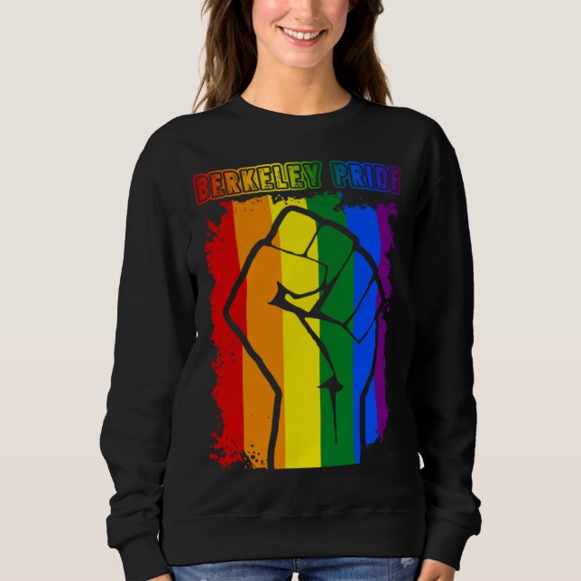 Berkeley LGBT Pride Month LGBTQ Rainbow Flag Gay L Sweatshirt (Vorderseite)