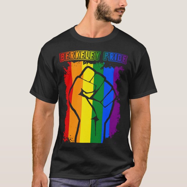Berkeley LGBT Pride Month LGBTQ Rainbow Flag Gay L T-Shirt (Vorderseite)