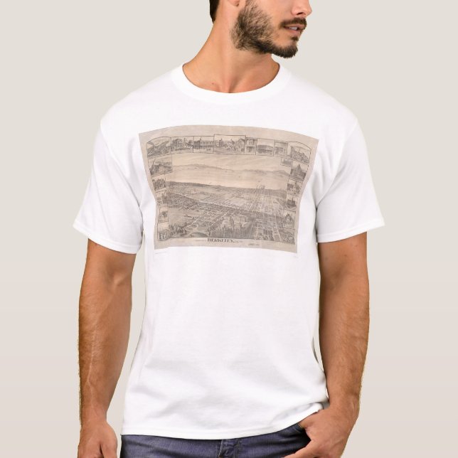 Berkeley, panoramische Karte 1891 (0099A) CA - T-Shirt (Vorderseite)
