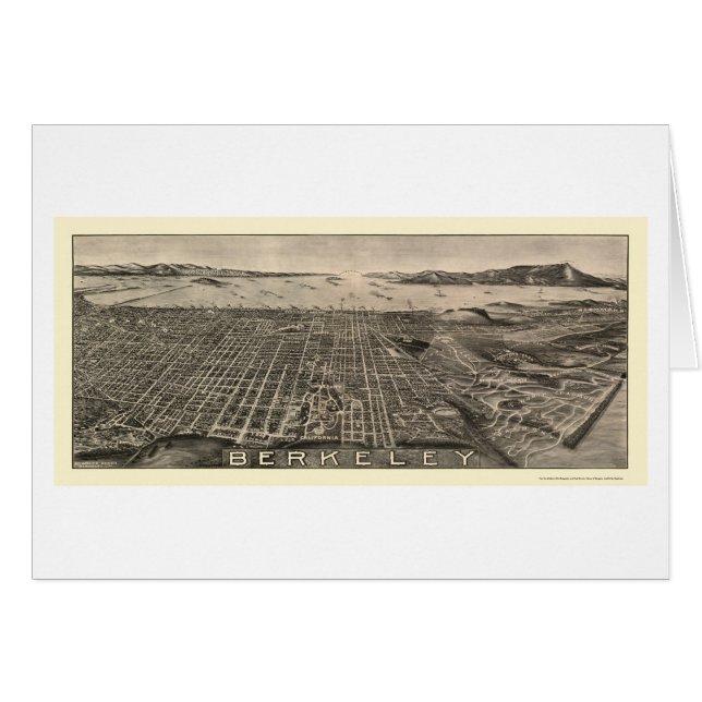 Berkeley, panoramische Karte CAs - 1909 (Vorderseite (Horizontal))