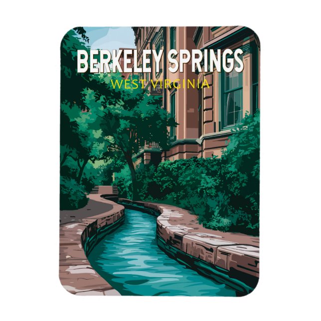 Berkeley Springs West Virginia Illustration Reise Magnet (Vertikal)
