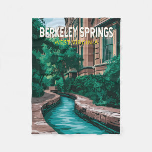 Berkeley Springs West Virginia Illustration Travel Fleecedecke