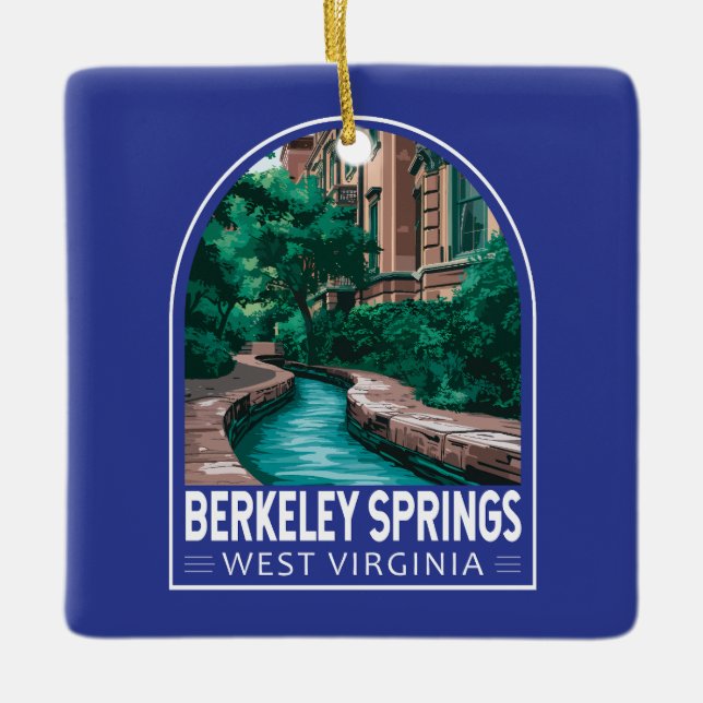 Berkeley Springs West Virginia Illustration Travel Keramikornament (Vorderseite)
