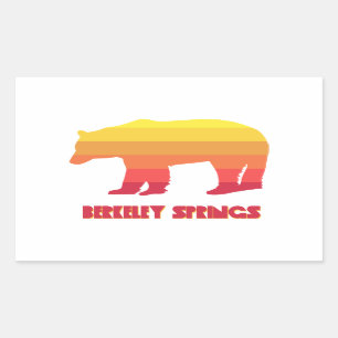 Berkeley Springs West Virginia Rainbow Bear Rechteckiger Aufkleber