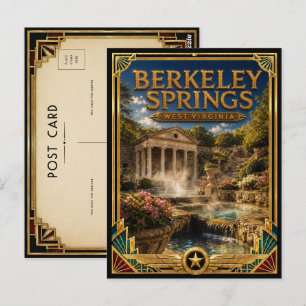 Berkeley Springs West Virginia Vintage Art Deco Postkarte