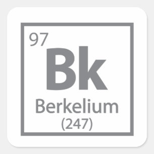 Berkelium - Berkeley Quadratischer Aufkleber