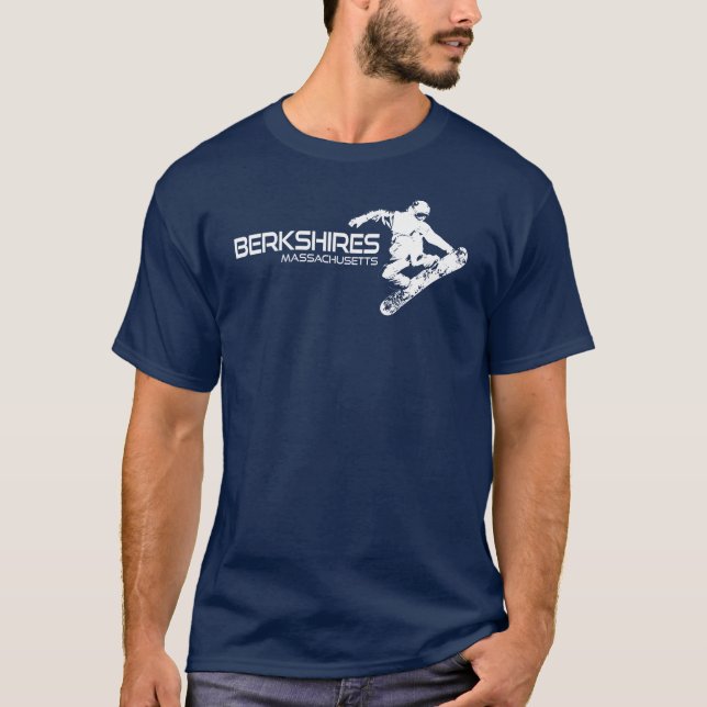 Berkshires Massachusetts Snowboarder T-Shirt (Vorderseite)