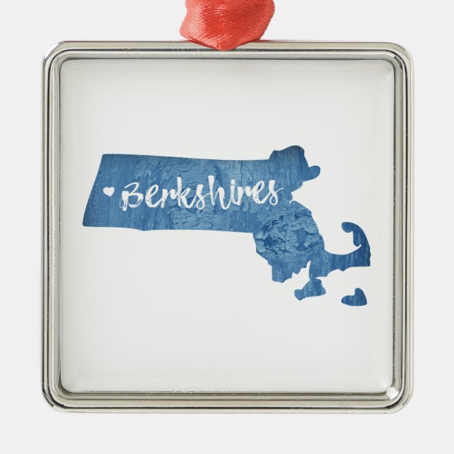 Berkshires Massachusetts Wood Grain Ornament Aus Metall (Vorne)