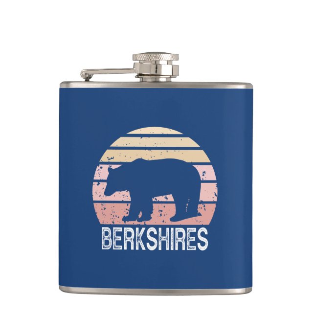 Berkshires Retro Bear Flachmann (Vorderseite)