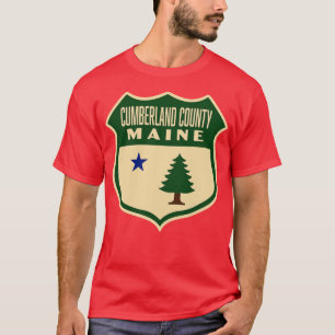 Berland Landkreis Maine Retro Pine Tree Schild Grü T-Shirt