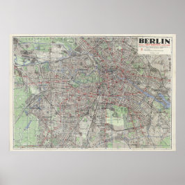 Berlin 1930 Map, Germany Map, Vintage Wall Art Poster