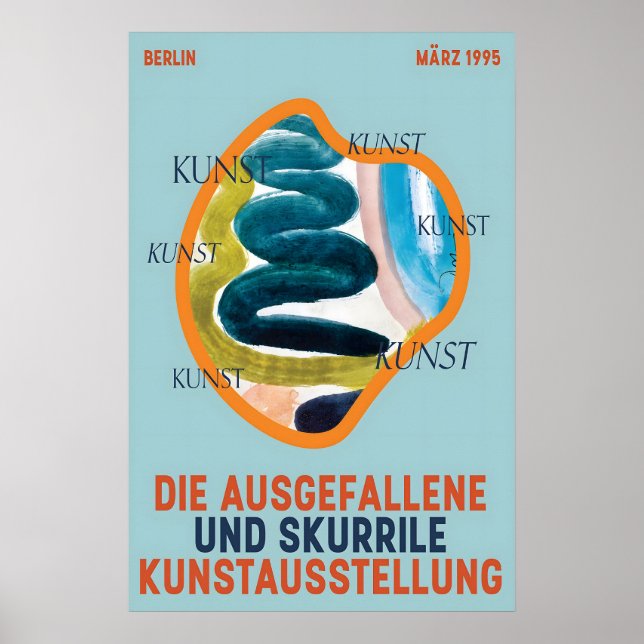 Berlin 1995 Art Exhibition Poster Abstract Gallery (Vorne)