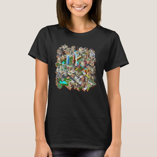 Berlin 90s Retro Video Game City Building Map Game T-Shirt (Vorderseite)