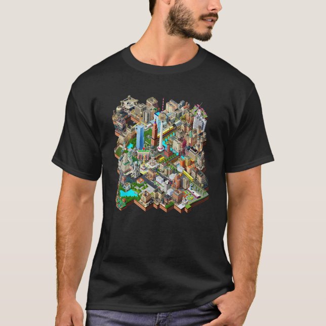 Berlin 90s Retro Video Game City Building Map Game T-Shirt (Vorderseite)