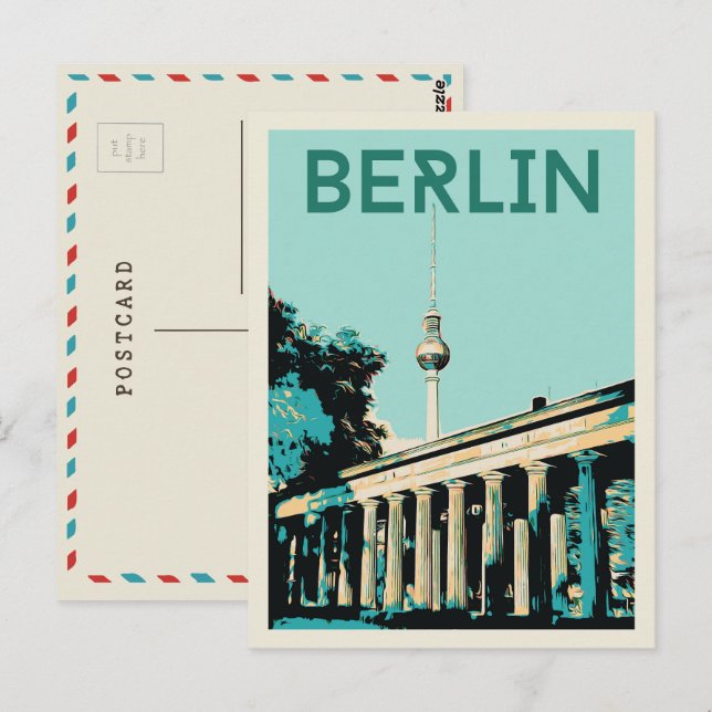 Berlin Ansicht mit Fernsehturm Abbildung Deutschla Postkarte (Vorne/Hinten)