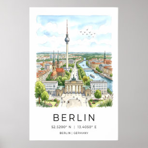 Berlin Ansichten Kunstprint - Handgezeichnetes Pan Poster