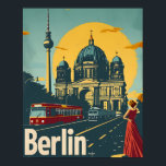 Berlin Art Deco Poster<br><div class="desc">"Mit unserer Vintagen Wandkunst begeben Sie sich in das goldene Zeitalter des Berliner Art-Déco-Glamours, das die Essenz der rauschenden 20er Jahre mit den kunstvollen Sehenswürdigkeiten im Art-Déco-Stil vereint. Die Mischung aus kühnen Linien und geometrischen Mustern ist eine Hommage an die reiche Geschichte der Stadt und ihre kulturelle Dynamik. Egal ob...</div>