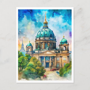 Berlin Berliner Dom Aquarellmalerei Postkarte