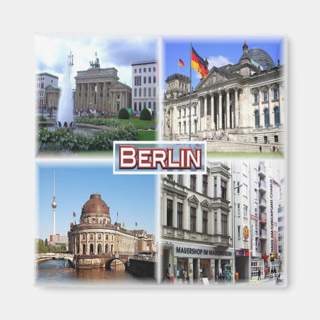 Berlin Brandenburg, Gate Reichstag - Kühlschrank Magnet (Vorne)