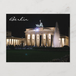 berlin brandenburg night postkarte