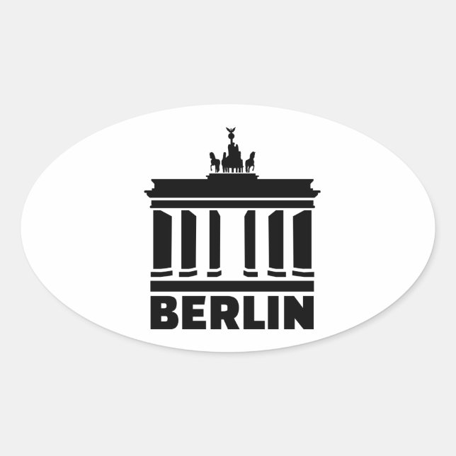 Berlin-Brandenburger Tor Ovaler Aufkleber (Vorderseite)