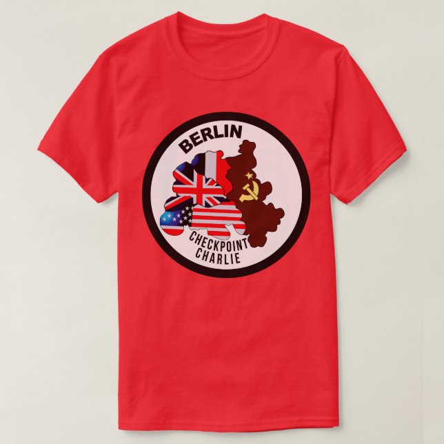 Berlin Checkpoint Charlie Round Bright X T-Shirt (Design vorne)
