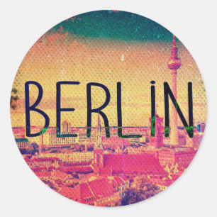 Berlin, circle, runder aufkleber
