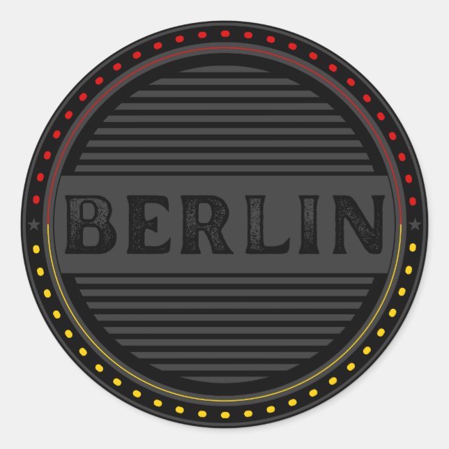Berlin City Pride Emblem – German Identity Runder Aufkleber (Vorderseite)