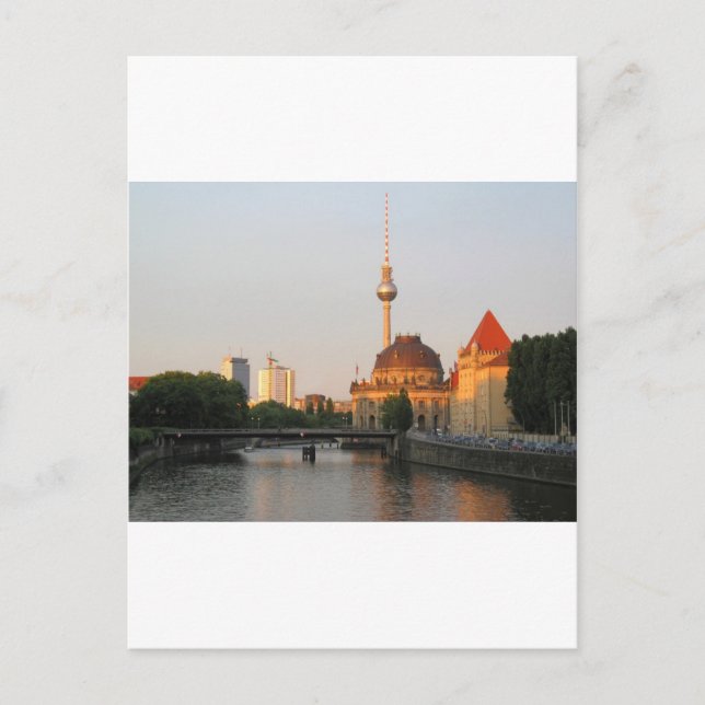 Berlin City View auf der Spree Postkarte (Vorderseite)