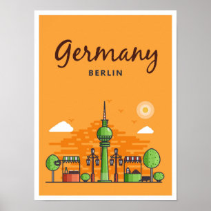 Berlin Deutschland Art Vintage Reise - Illustratio Poster