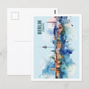 Berlin Deutschland Berühmter Platz Wasserfarben Postkarte