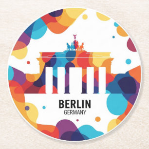 Berlin Deutschland Brandenburg abstraktes Tor Runder Pappuntersetzer
