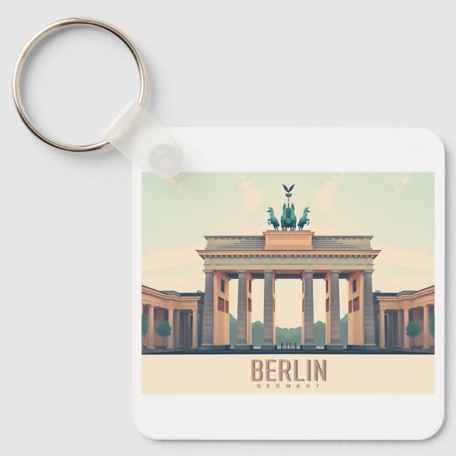 Berlin Deutschland Brandenburg Tor Pastell Travel Schlüsselanhänger (Vorderseite)