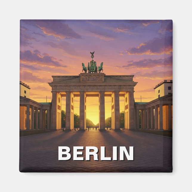 Berlin Deutschland Brandenburg Tor Sonnenuntergang Magnet (Vorne)