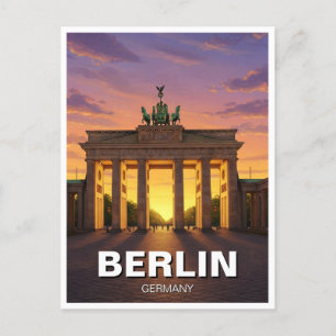 Berlin Deutschland Brandenburg Tor Sonnenuntergang Postkarte