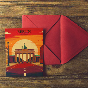 Berlin Deutschland Brandenburger Tor Retro Reise K Postkarte