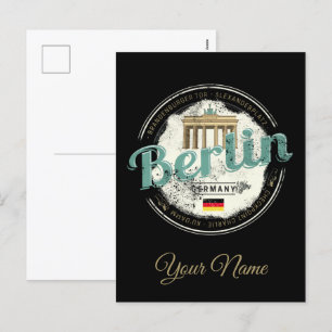 Berlin Deutschland Brandenburger Tor Vintag Souven Feiertagspostkarte