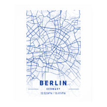 Berlin Deutschland City Map Blue