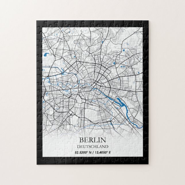 Berlin Deutschland City Map Koordinaten Puzzle (Vertikal)