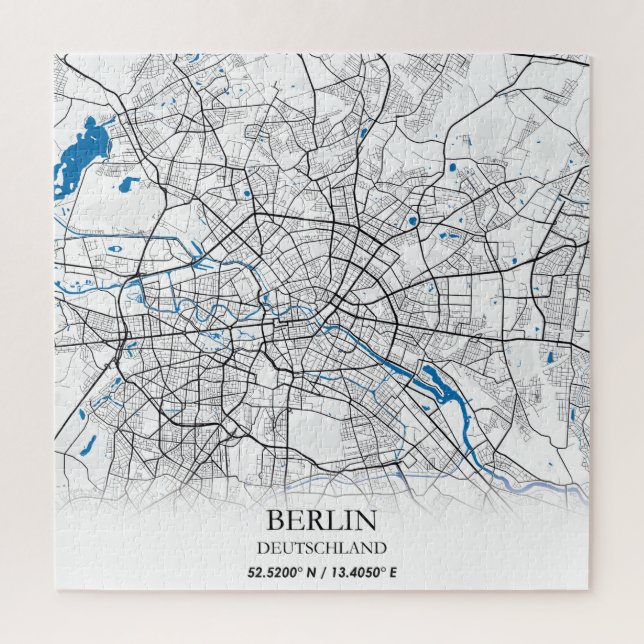 Berlin Deutschland City Map Koordinaten Puzzle (Vertikal)