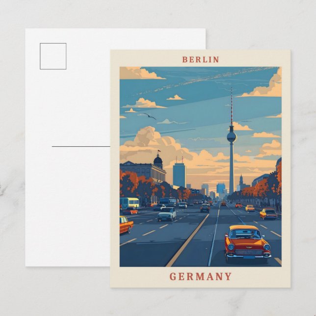 Berlin Deutschland Elegante Vintage Travel Postkarte (Vorne/Hinten)
