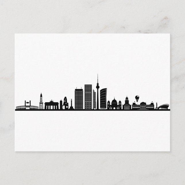 BERLIN Deutschland Hauptstadt City Skyline Silhoue Postkarte (Vorderseite)