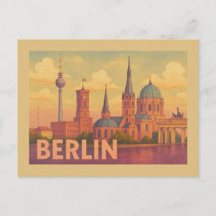Berlin Deutschland Ikonische Szene Postkarte