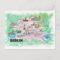 Berlin Deutschland Illustriert Karte mit Hauptverk