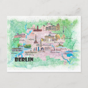 Berlin Deutschland Illustrierte Karte mit Hauptstr