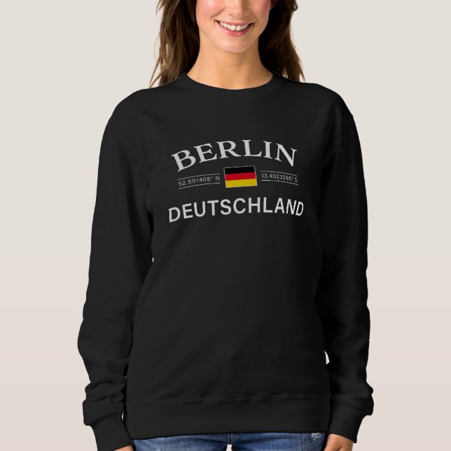 Berlin Deutschland koordiniert Deutsch Sweatshirt (Vorderseite)