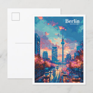 Berlin Deutschland Kunst Vintage Reise Postkarte