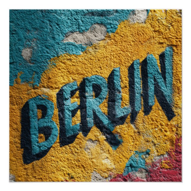 Berlin Deutschland Lebendige Straße Graffiti Vinta Poster (Vorderseite)