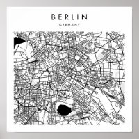 Berlin Deutschland Minimal Modern Street Karte