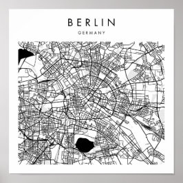Berlin Deutschland Minimal Modern Street Karte Poster